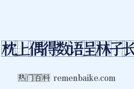 枕上偶得数语呈林子长是什么意思的图片